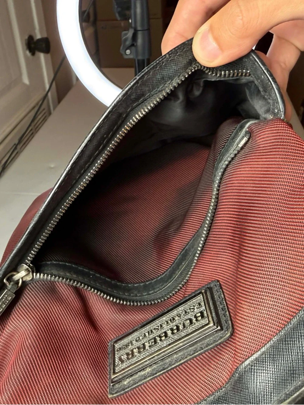 BURBERRY Shoulder Messenger Bag Black Unisex Crossbody Tablet Perfect Condition - Picture 12 of 12